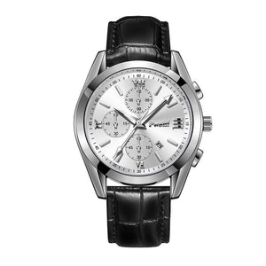 Fashion Men's Quartz Watch High-end Business Waterproof Watch Genuine Leather
