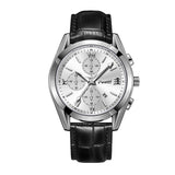 Fashion Men's Quartz Watch High-end Business Waterproof Watch Genuine Leather