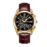 Fashion Men's Quartz Watch High-end Business Waterproof Watch Genuine Leather