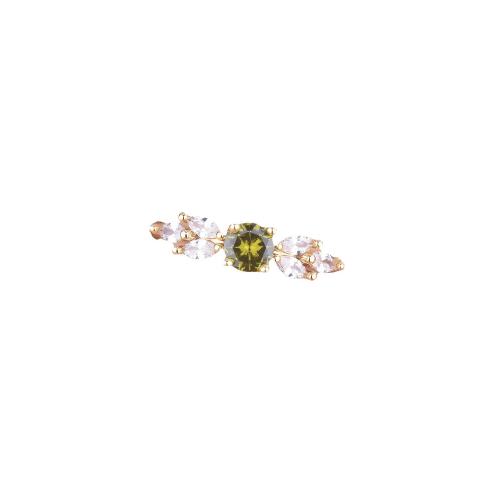 Classic Style Cross-border New Arrival European And American Olive Green Zircon Ring