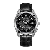 Fashion Men's Quartz Watch High-end Business Waterproof Watch Genuine Leather